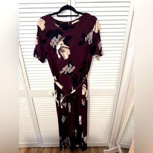 Dex Plum Wine Color Jumpsuit with Flutter Sleeves Size XL